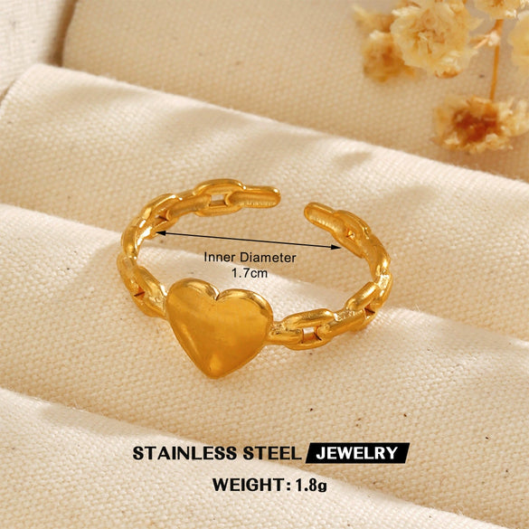 Wholesale Stainless Steel Heartshaped Love Ring Electroplated For Women