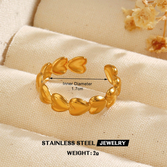 Wholesale Stainless Steel Heartshaped Love Ring Electroplated For Women