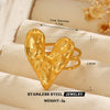 Wholesale Stainless Steel Heartshaped Love Ring Electroplated For Women