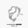Wholesale Stainless Steel Heartshaped Love Ring Electroplated Retro Simple Hollow Style