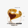 Wholesale Stainless Steel Heartshaped Love Ring Retro 18K Gold Plated For Ladies