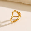 Wholesale Stainless Steel Heartshaped Love Ring With Electroplating Adjustable Popular Ins Style