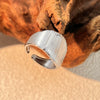 Wholesale Stainless Steel Heartshaped Retro Ring Electroplating Treatment Unisex Hand Jewelry