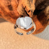 Wholesale Stainless Steel Heartshaped Retro Ring Electroplating Treatment Unisex Hand Jewelry