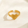 Wholesale Stainless Steel Heartshaped Ring Electroplated For Ladies