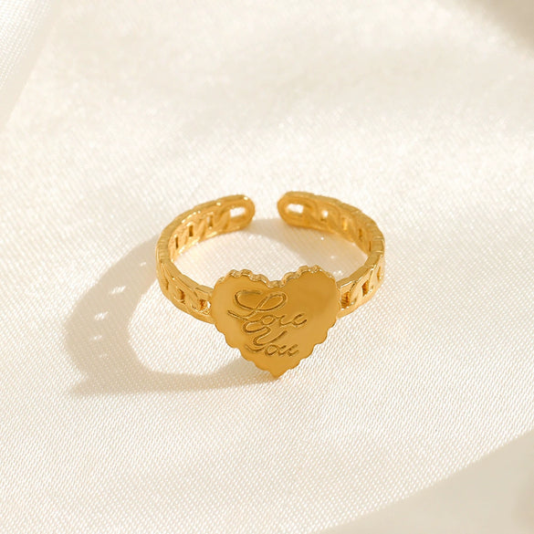 Wholesale Stainless Steel Heartshaped Ring Electroplated For Ladies