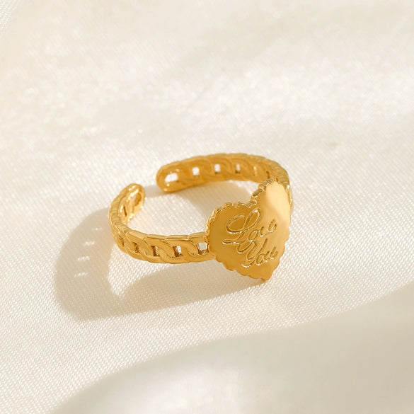 Wholesale Stainless Steel Heartshaped Ring Electroplated For Ladies