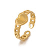 Wholesale Stainless Steel Heartshaped Ring For Women With Electroplating And Niche Design