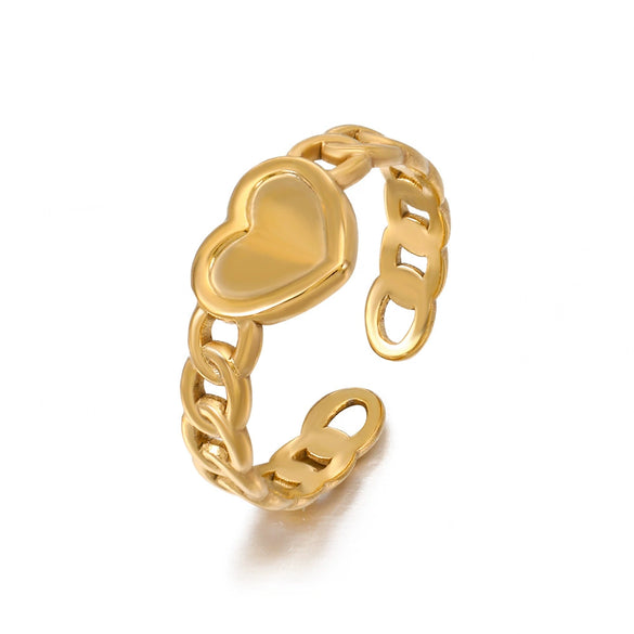 Wholesale Stainless Steel Heartshaped Ring For Women With Electroplating And Niche Design
