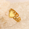 Wholesale Stainless Steel Heartshaped Ring For Women With Electroplating And Niche Design