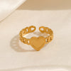 Wholesale Stainless Steel Heartshaped Ring For Women With Electroplating And Niche Design