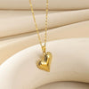 Wholesale Stainless Steel Heartshaped Zircon Pendant Necklace With Electroplating For Women Light Luxury Style