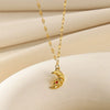 Wholesale Stainless Steel Heartshaped Zircon Pendant Necklace With Electroplating For Women Light Luxury Style