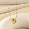 Wholesale Stainless Steel Heartshaped Zircon Pendant Necklace With Electroplating For Women Light Luxury Style