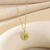Wholesale Stainless Steel Heartshaped Zircon Pendant Necklace With Electroplating For Women Light Luxury Style