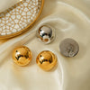 Wholesale Stainless Steel Hemisphere Hoop Earrings With Geometric Design Electroplated For Women