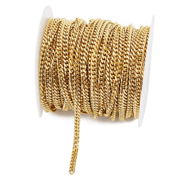 Wholesale Stainless Steel Hip Hop Six Sided Grinding Electroplated Necklace Chain For Boys