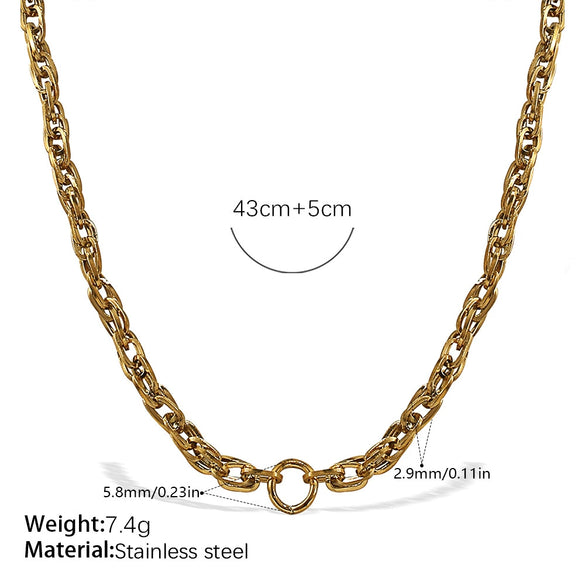 Wholesale 316L Stainless Steel Hiphop Style Geometric Necklace For Women Goldplated Electroplating