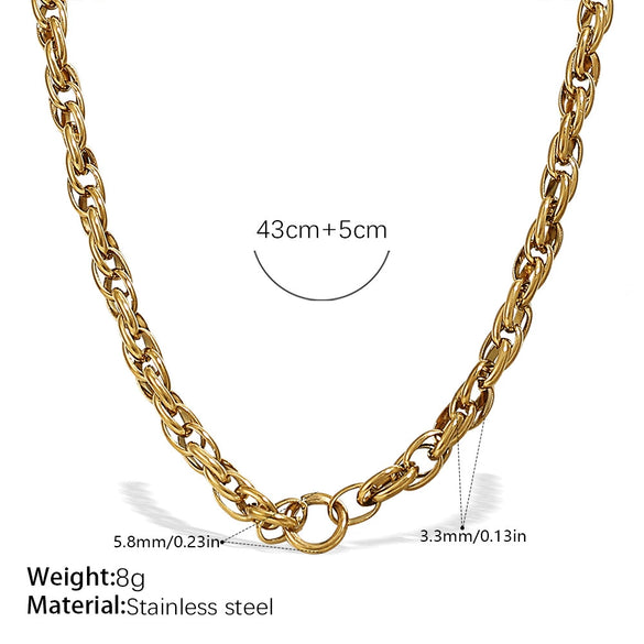 Wholesale 316L Stainless Steel Hiphop Style Geometric Necklace For Women Goldplated Electroplating