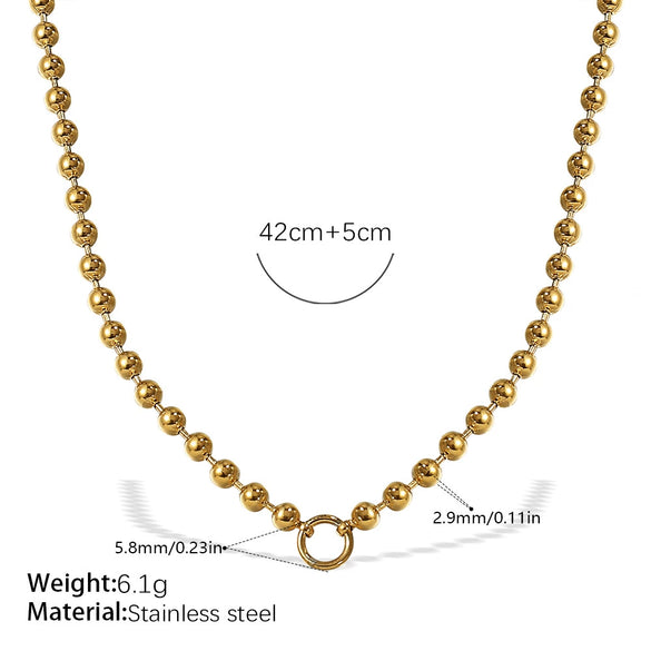 Wholesale 316L Stainless Steel Hiphop Style Geometric Necklace For Women Goldplated Electroplating
