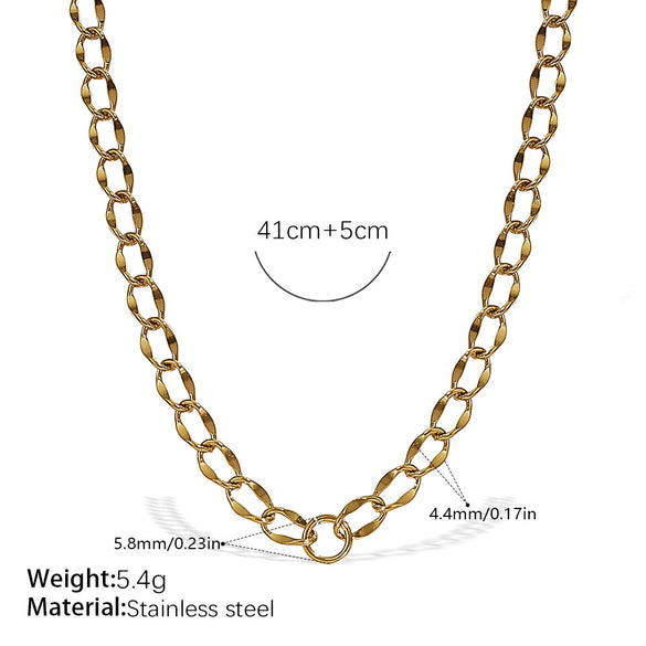 Wholesale 316L Stainless Steel Hiphop Style Geometric Necklace For Women Goldplated Electroplating