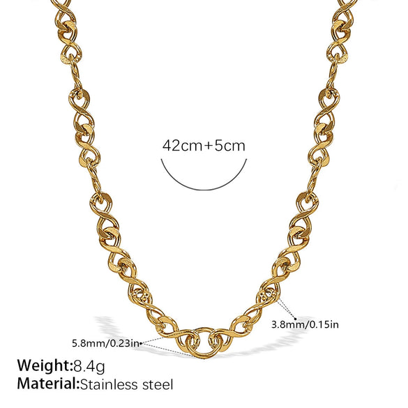Wholesale 316L Stainless Steel Hiphop Style Geometric Necklace For Women Goldplated Electroplating