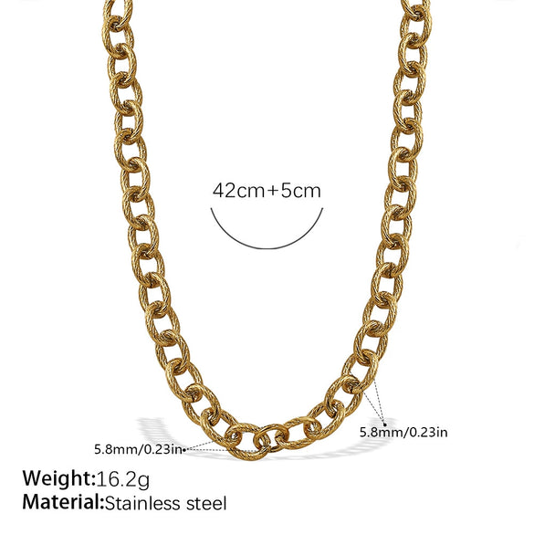 Wholesale 316L Stainless Steel Hiphop Style Geometric Necklace For Women Goldplated Electroplating