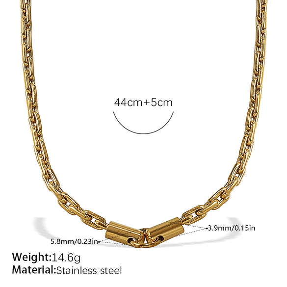 Wholesale 316L Stainless Steel Hiphop Style Geometric Necklace For Women Goldplated Electroplating