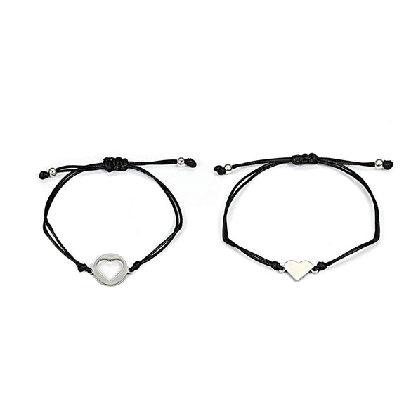 Wholesale Stainless Steel Hollow Adjustable Couple Bracelet With Sun Moon Butterfly Heart Shape Animal Zodiac Woven Design Electroplating