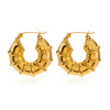 Wholesale Stainless Steel Hollow Bamboo Geometric Retro Style Electroplated Earrings For Women