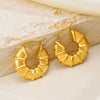 Wholesale Stainless Steel Hollow Bamboo Geometric Retro Style Electroplated Earrings For Women