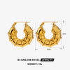 Wholesale Stainless Steel Hollow Bamboo Geometric Retro Style Electroplated Earrings For Women