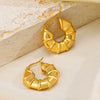 Wholesale Stainless Steel Hollow Bamboo Geometric Retro Style Electroplated Earrings For Women