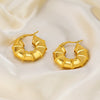 Wholesale Stainless Steel Hollow Bamboo Geometric Retro Style Electroplated Earrings For Women