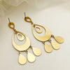 Wholesale Stainless Steel Hollow Dropshaped Electroplated French Retro Earrings