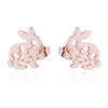 Wholesale Stainless Steel Hollow Flower And Rabbit Animal Earrings For Women With Electroplating Treatment
