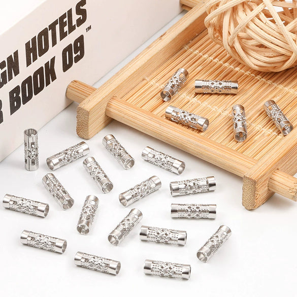 Wholesale Stainless Steel Hollow Flower Column Straightthrough Pattern Brightened Fashion Jewelry Accessories Bracelet