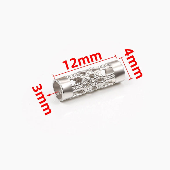 Wholesale Stainless Steel Hollow Flower Column Straightthrough Pattern Brightened Fashion Jewelry Accessories Bracelet