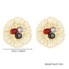 Wholesale Stainless Steel Hollow Flower Rhinestone Earrings Electroplated For Women Fashion Style