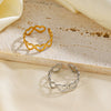 Wholesale Stainless Steel Hollow Heart Ring With Electroplating For Women