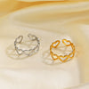 Wholesale Stainless Steel Hollow Heart Ring With Electroplating For Women