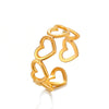 Wholesale Stainless Steel Hollow Heart Ring With Electroplating For Women
