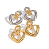 Wholesale Stainless Steel Hollow Love Geometric Earrings With Electroplating For Women