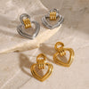 Wholesale Stainless Steel Hollow Love Geometric Earrings With Electroplating For Women