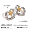 Wholesale Stainless Steel Hollow Love Geometric Earrings With Electroplating For Women