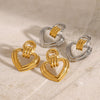 Wholesale Stainless Steel Hollow Love Geometric Earrings With Electroplating For Women