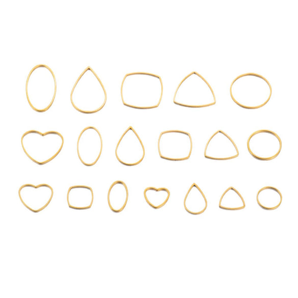 Wholesale Stainless Steel Hollow Love Triangle Round Water Drop Geometric Pattern Earrings Base Accessories With Electroplating