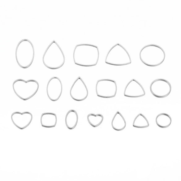 Wholesale Stainless Steel Hollow Love Triangle Round Water Drop Geometric Pattern Earrings Base Accessories With Electroplating