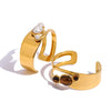 Wholesale Stainless Steel Hollow Pearl Open Bracelet With Electroplating Natural Style Hand Jewelry