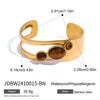 Wholesale Stainless Steel Hollow Pearl Open Bracelet With Electroplating Natural Style Hand Jewelry